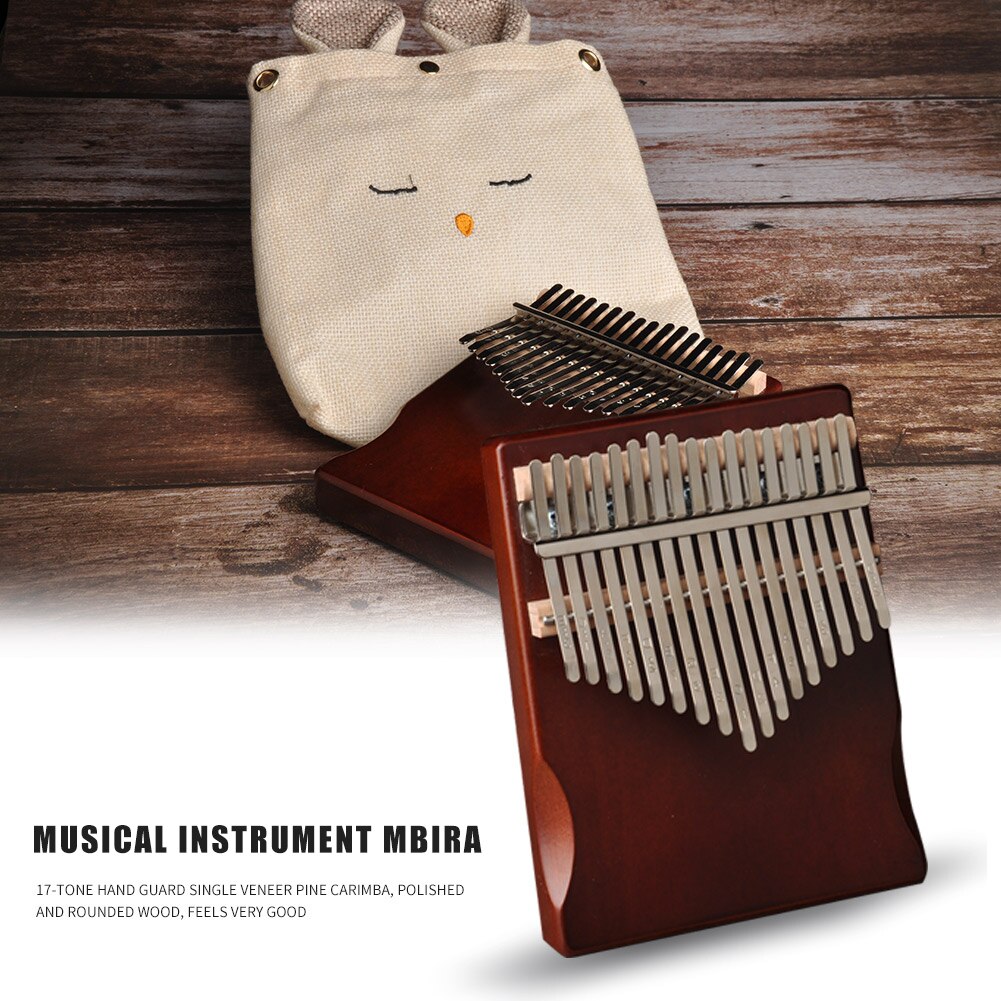 Musical Instrument 17 Keys Kalimba Pine Thumb Finger Piano Multi-functional Practical Durable Convenient African Sanza Mbira