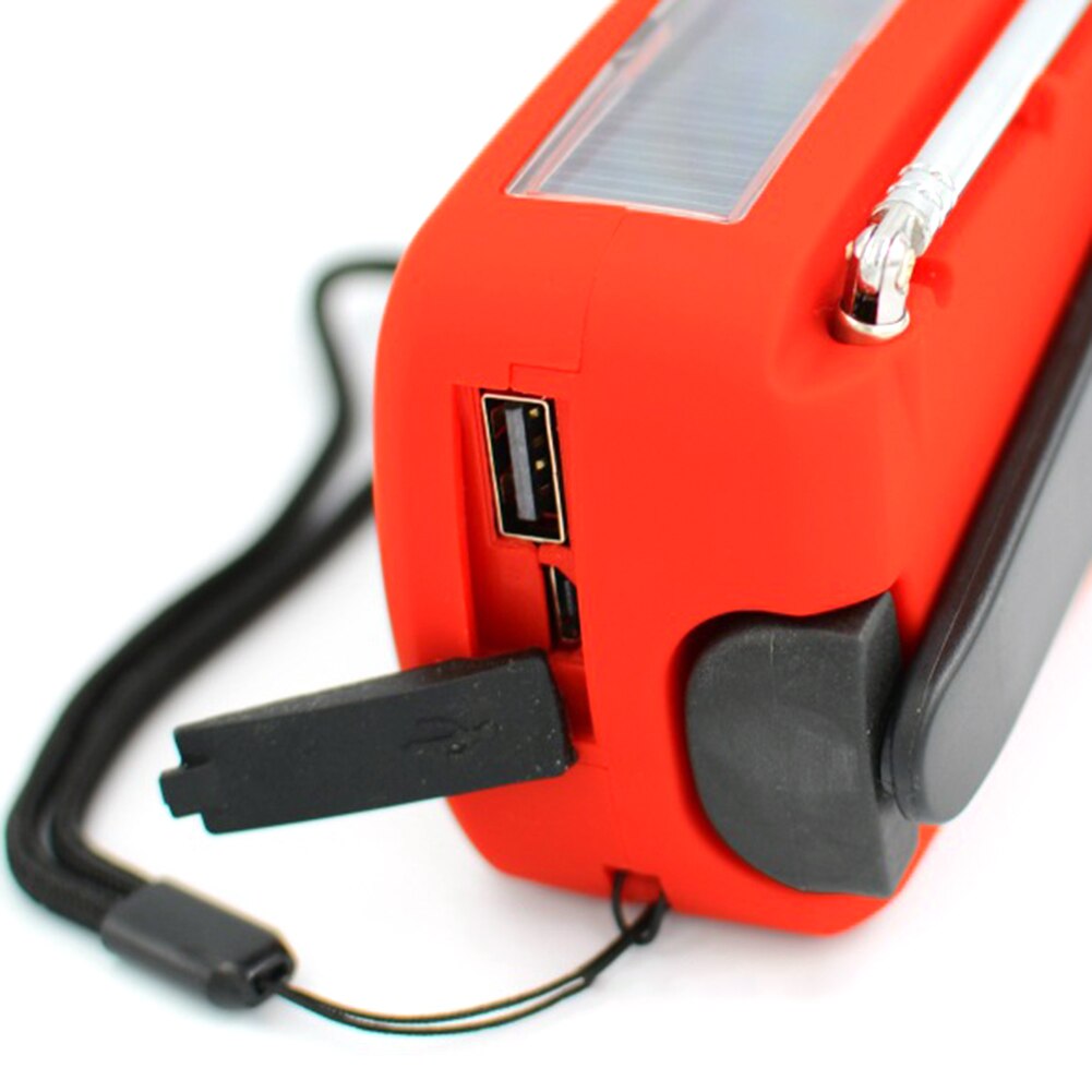Portable Hand Radio Solar Crank AM/FM/NOAA Weather Radio Emergency Flashlight USB Charging Multifunctional Hand Crank