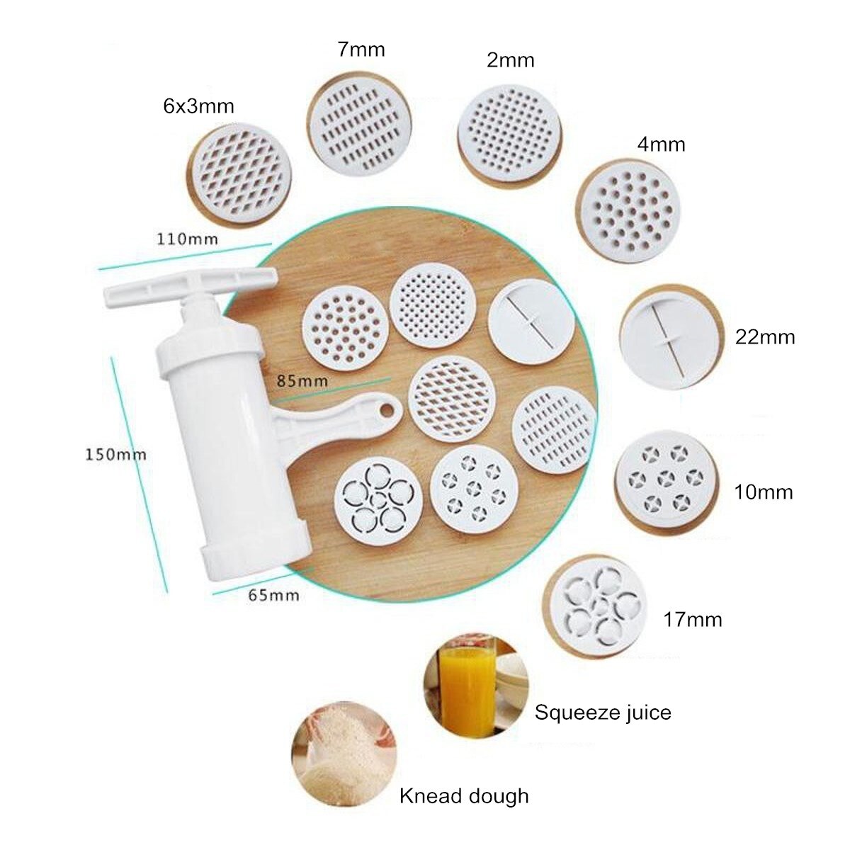 Multifunction Manual Noodle Maker Press Pasta Machine Crank Cutter Fruits Juicer Cookware With 7 Pressing Noodle Moulds Making