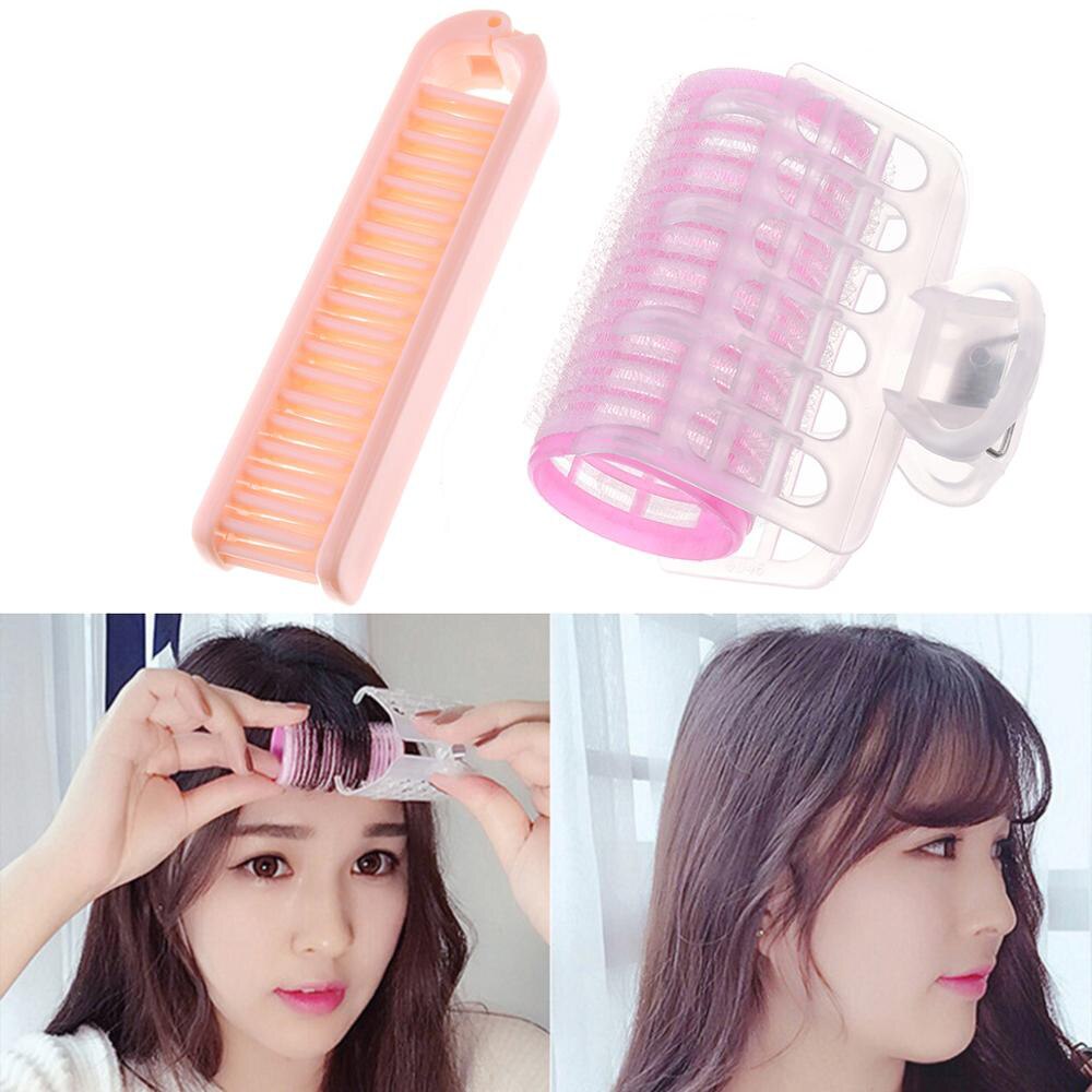 Bigoudis à frange, peigne lisse, pinces à cheveux, sans chaleur, outil de coiffure de beauté, 2 pièces