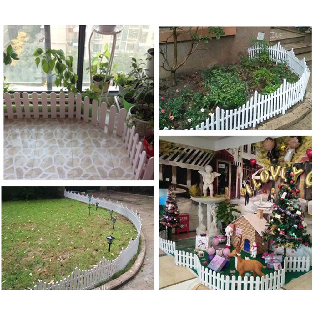 1pc White Pvc Plastic Fence European Style Garden Fence Suitable For Driveway Gates Christmas Tree Outdoor Garden Building Decor