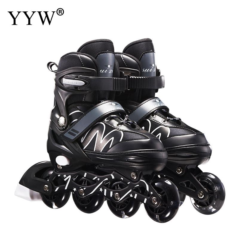 Inline Skates Schoenen Rolschaatsen Sneakers Rollen Voor Jongens Meisjes Beginner Volwassen Kids Skates Inline Rolschaatsen 4 Wielen: black / l size 37-42