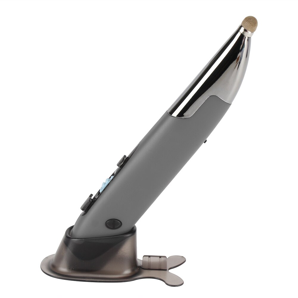 PR-A19 Wireless Optical Pen Mouse Dual Mode 4 Buttons 2.4GHz USB Bluetooth Pen Mouse Multifunctional Handwriting Mice: Gray