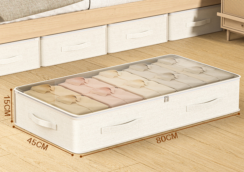 Underbed Storage Box Household Transparent Flat Drawer Style Clothes and Blankets Folding Storage Box Storage Box