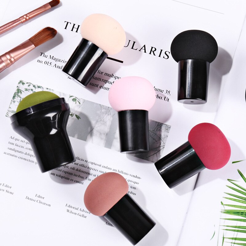 1Pc Make-Up Puff Spons Paddestoel Hoofd Cosmetische Bladerdeeg Nat En Droog Tweeërlei Gebruik Zachte Elastiek Spons Foundation Make-Up beauty Tools