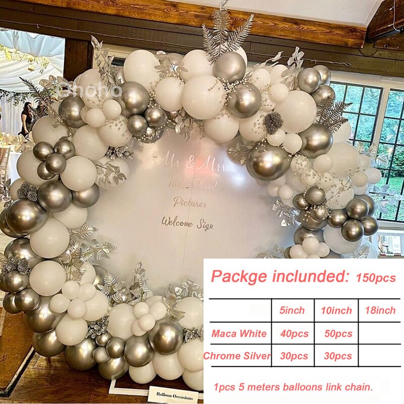 Ohoho Wit Grijs Macaron Ballonnen Guirlande Boog Set Doop & Doop Bruiloft Decoratie Achtergrond Muur Balon Feestartikelen: balloon arch 4