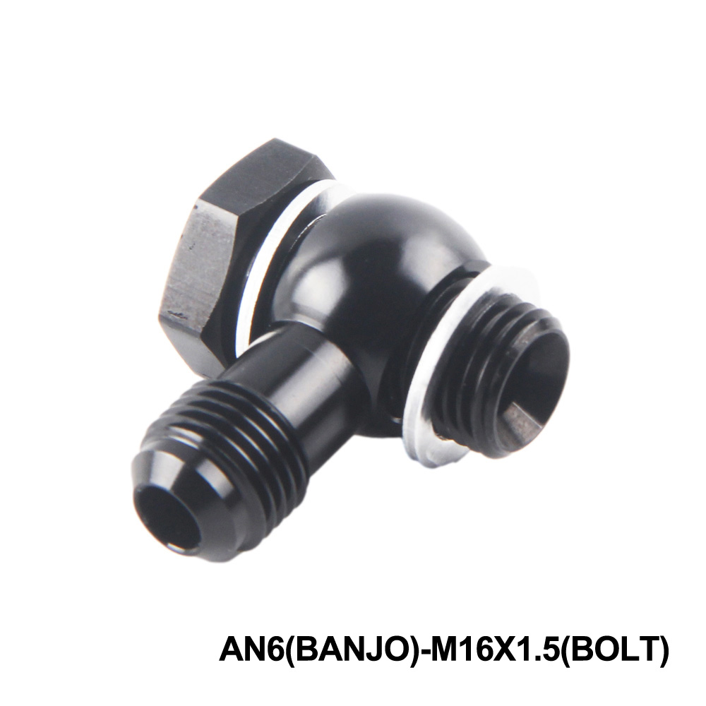 Tornillo de embrague hidráulico de perno M12 x 1,5 M14 x 1,5 con montaje de Banjo de aluminio salida Banjo macho an6 adaptador de ajuste 12mm 14mm: Plata