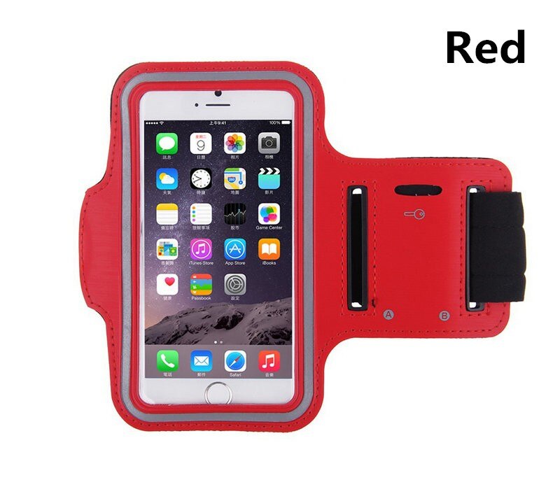 Bolsa impermeable para teléfono móvil para iPhone XS MAX XR 8 7 6 plus Samsung Note 9 8 S9 HUAWEI bordes sellados banda de brazo caja en funcionamiento bolsa: Red