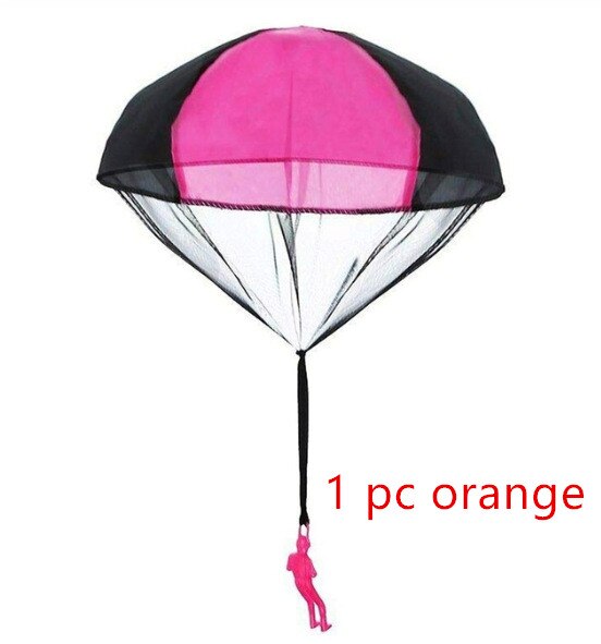 2 Stuks Hand Gooi Soldaat Parachute Speelgoed Indoor Outdoor Games Voor Kinderen Mini Soldaat Parachute Fun Sport Educatief Speelgoed jongen: 1pc Orange