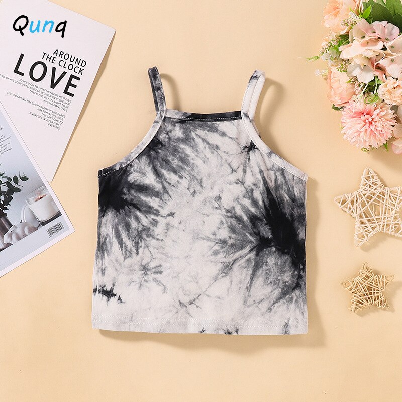 Canotte Qunq Summer Girls Fashion Tie Dye camisole per bambini per ragazza 2 3 4 5 6 anni bambino senza maniche top per bambini abiti