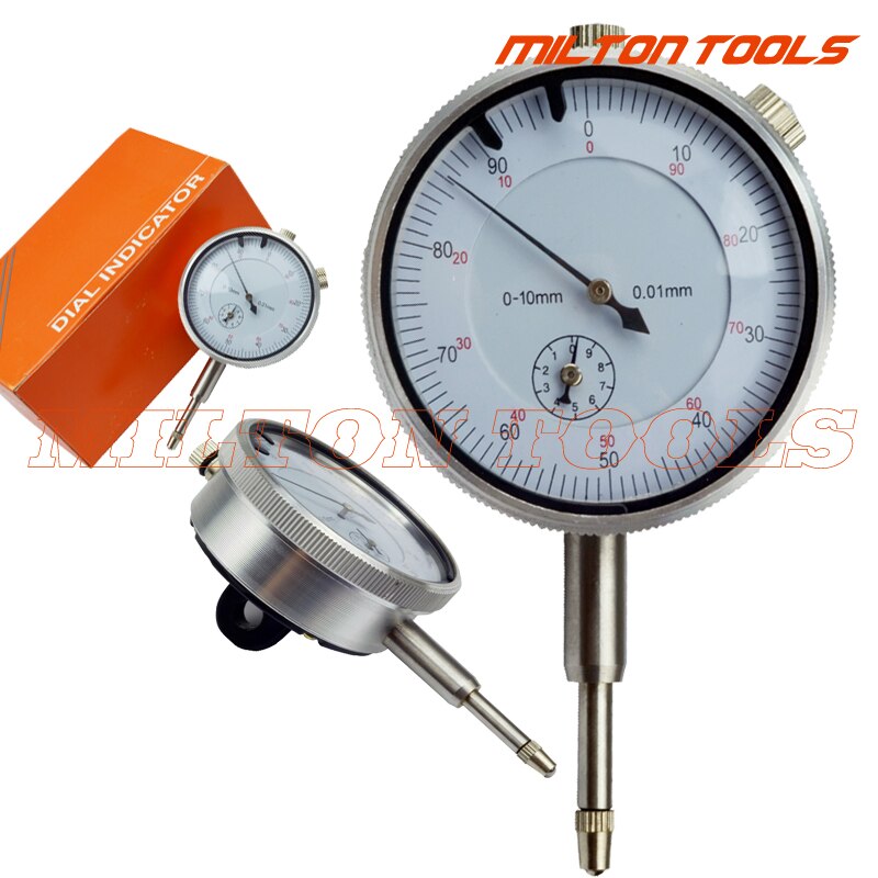 10mm dial indicator dial gauge 0-10mm Meter Precise 0.01mm Resolution Indicator Gauge mesure instrument Tool: WHITE