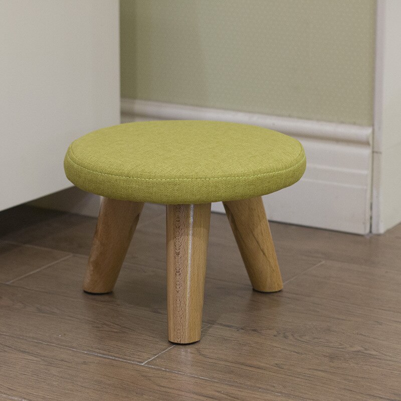 Simple and Stylish Solid Color Stool Household Wood Shoes Stool Round Cute Childrens Stool 29x29x30cm Dotomy Kids Stool: 3