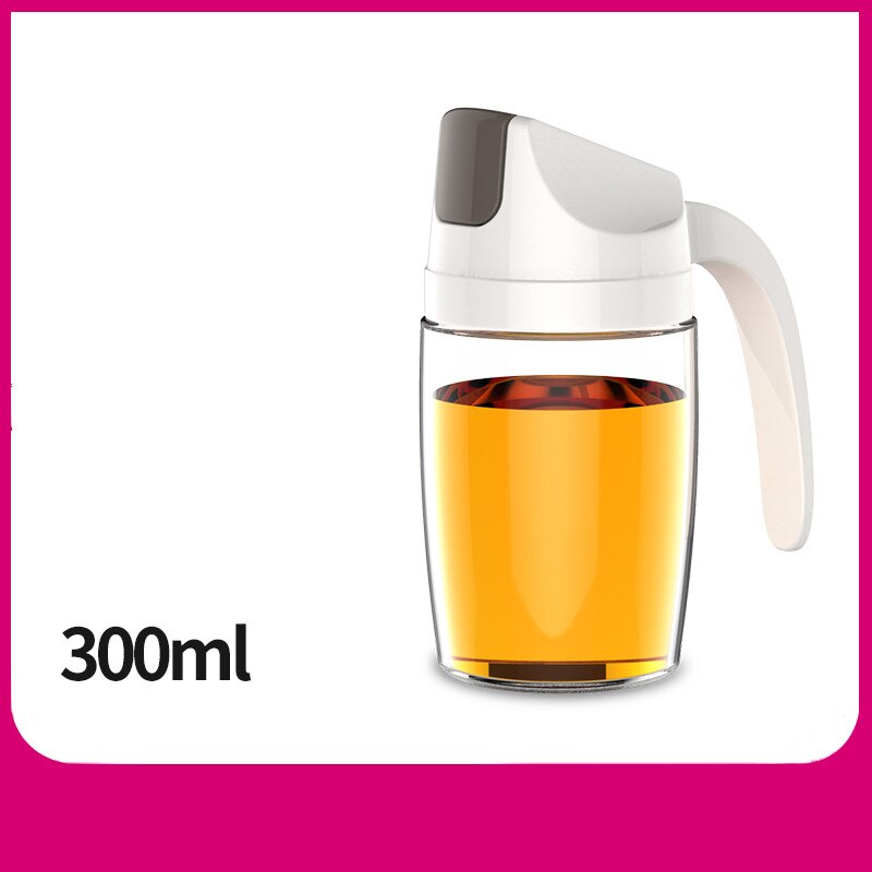 Glas olivenolie flaske premium eddike beholder køkken sojasovs flaske glas eddike opbevaring flaske madlavningsværktøj: 300ml hvide