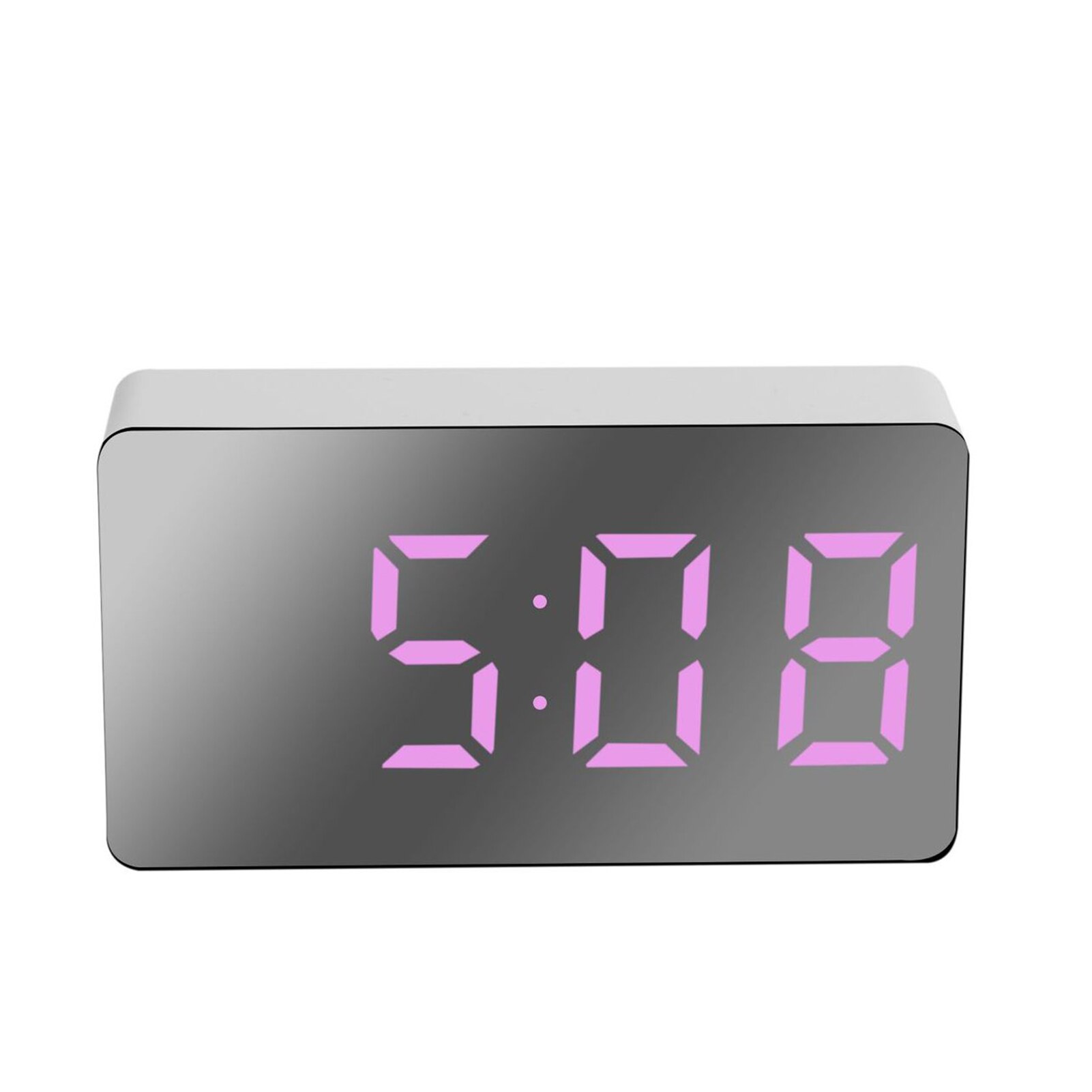 Mini relógio digital led multifuncional, relógios de alarme elétrico, espelho de superfície para casa, quarto 20ing