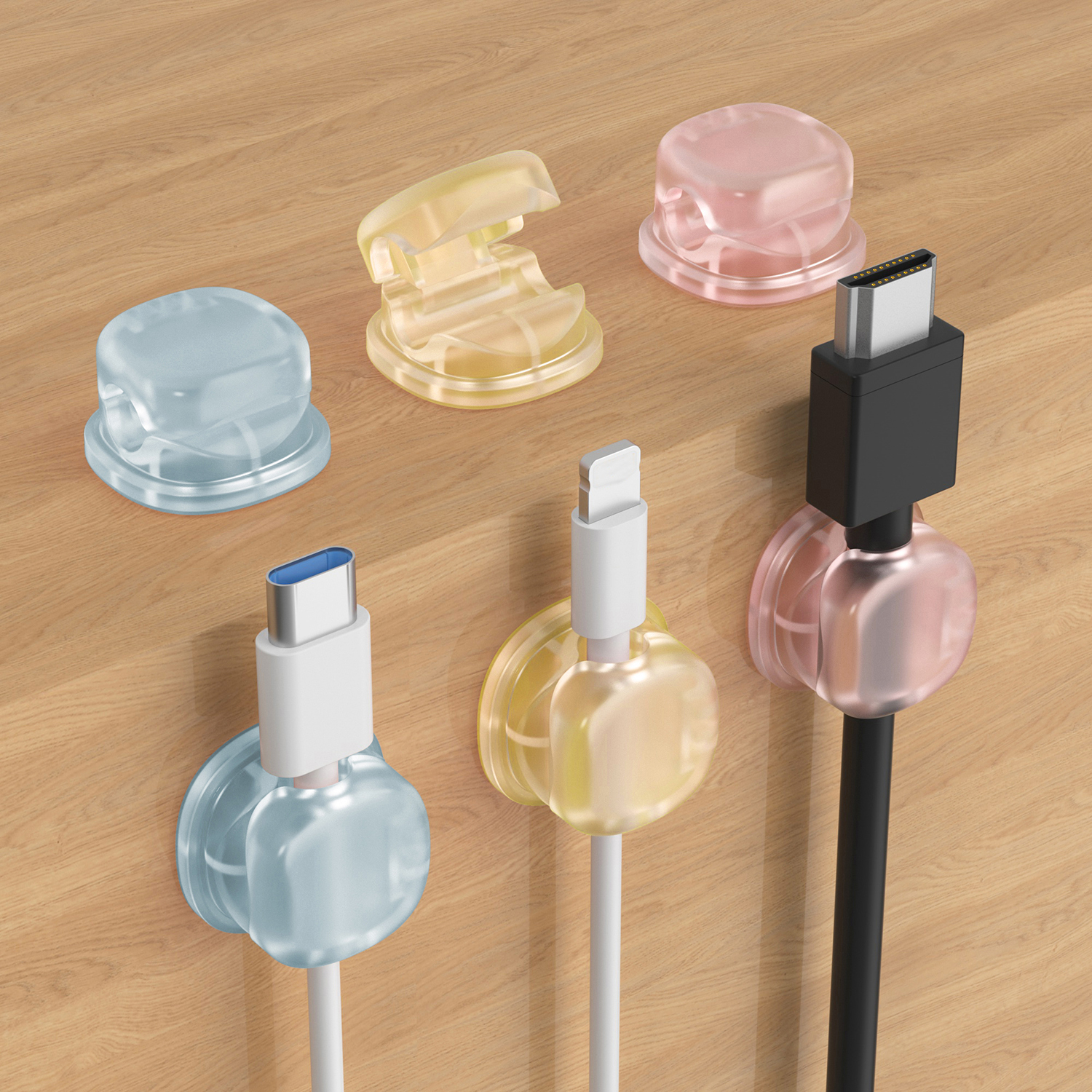 Magnetic Phone Cable Clips Under Desk Cord Holder Wire Smooth Management Keeper Office Kitchen Cable Organizer 3/6PCS: Blue