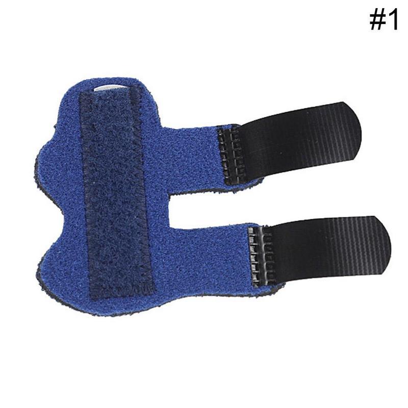 1Pcs Pain Relief Aluminium Finger Splint Fracture Protection Brace Corrector Support With Adjustable Tape Bandage: Blue