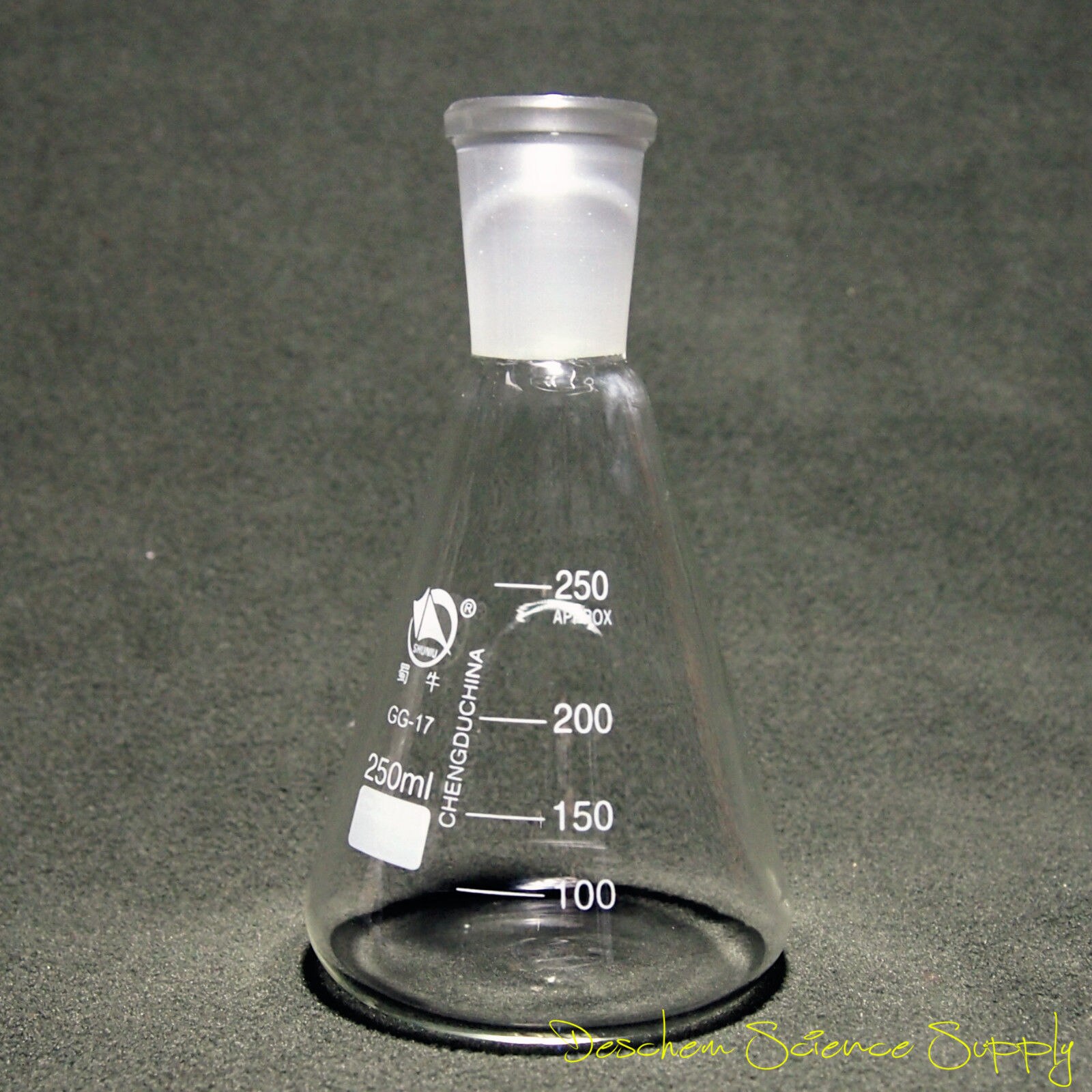 250 ml, 24/40, Glas Erlenmeyer, Chemie Conische Fles, Laboratorium Glaswerk