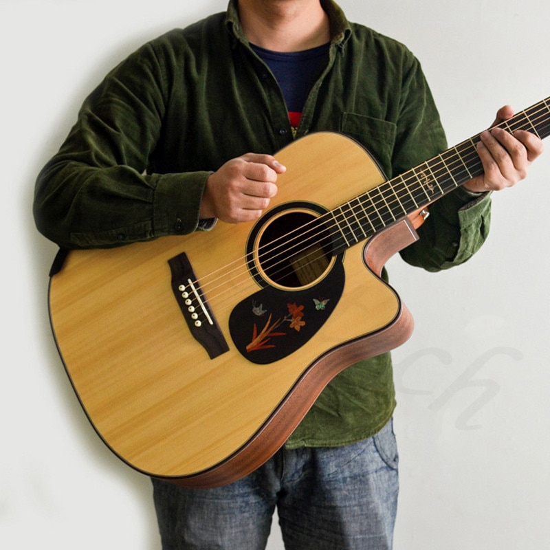 HISPETECH Guitar Parts 1pcs Guitar Armrest Solid Wooden Self-Adhesive For 38 Inch Classical Guitar Armrest Arm Rest Parts