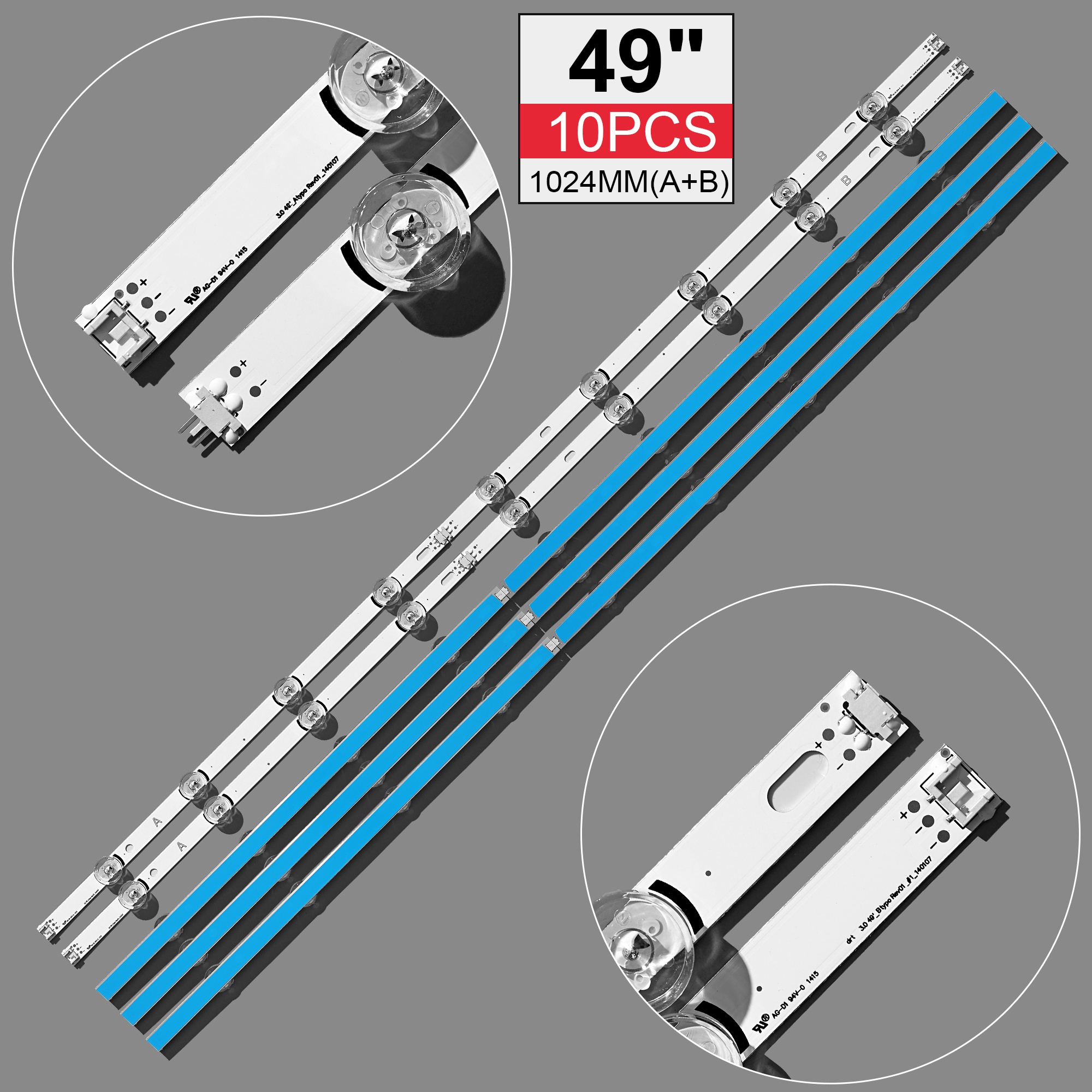 Neue 10 Teile/satz LED streifen Ersatz für LG 49LB580V 49LB5500 Innotek DRT 3,0 49 EINE B 6916L-1788A 6916L-1789A 6916L-1944A 1945A