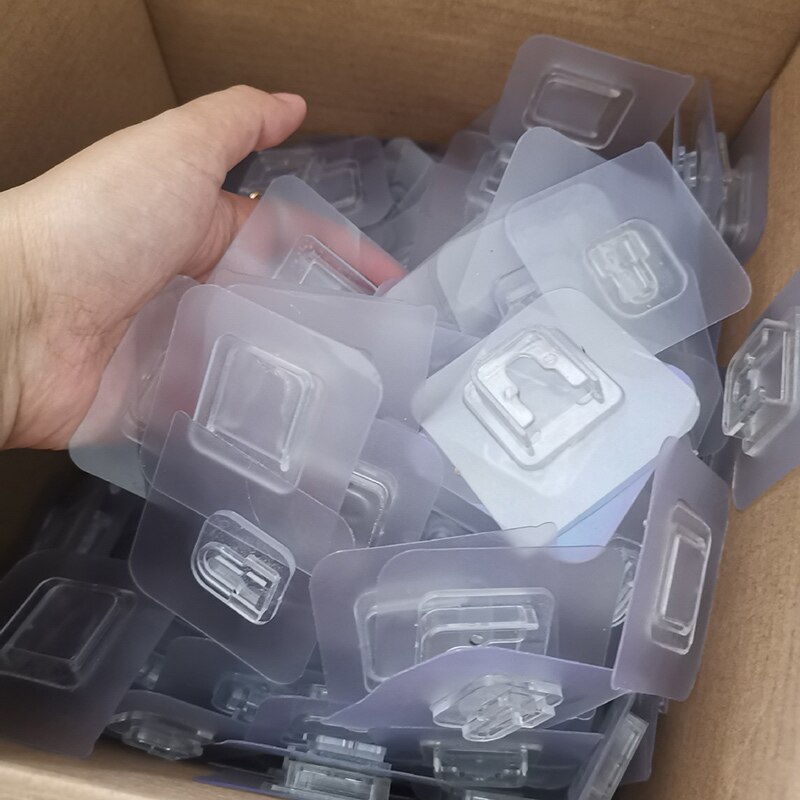 10 stuks haken sterke transparante zuignap wandhanger waterdichte lijm zware last rek roestvrijstalen haak