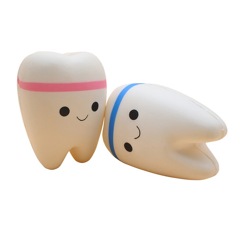 big Kawaii Cartoon Pink Tooth Cake PU Squishy antistress Toys Jumbo soft teeth squishy Slow Rising fun Kids adults Squeeze Toy