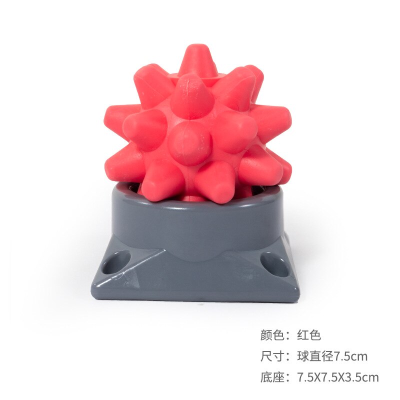 Style Portable Acupuncture Point Massage Ball with Base Relaxing Muscle Massage Ball Rumble Roller Wormwood Ball: Red