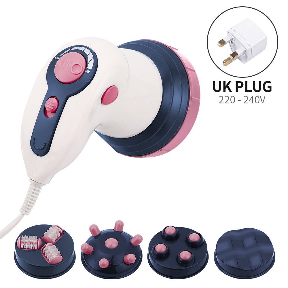 4 in 1 Elektrische Vibration voll Karosserie Massagegerät Abnehmen Massage Rolle für Taille Verlieren Gewicht Anti Zellulitis Körper Hebe Gerät: UK Violett Stecker