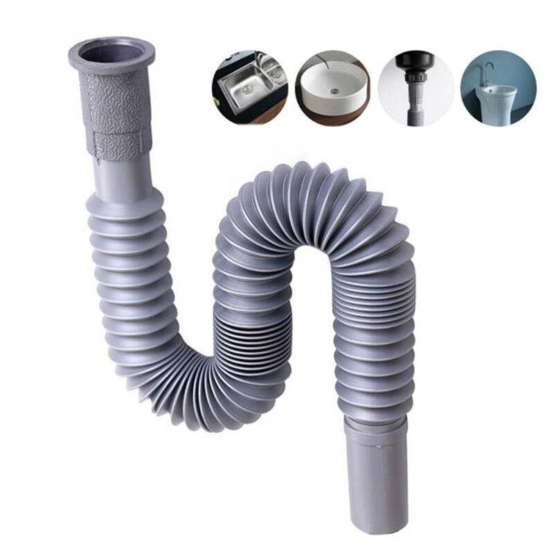 1pc Flexible Water Pipe Wash Basin Drainage Pipes Lengthen Deodorant Prolong Water Pipes Plumbing Hoses