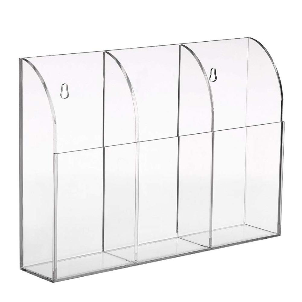 1/2/3 grille Transparent acrylique télécommande boîte de rangement hôtel montage mural support suspendu maquillage brosse papeterie média organisateur