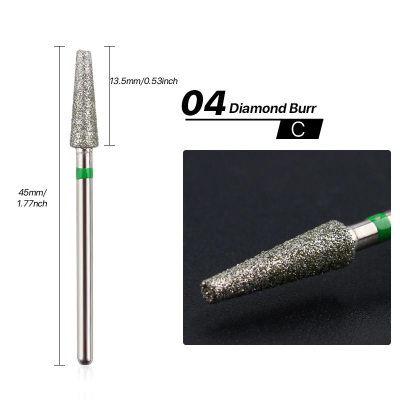 1/2/3/4 Uds. Broca de diamante para uñas, fresas eléctricas rotativas para pedicura, limas para manicura, rebabas para cutículas, herramientas para uñas, accesorios: Gris claro