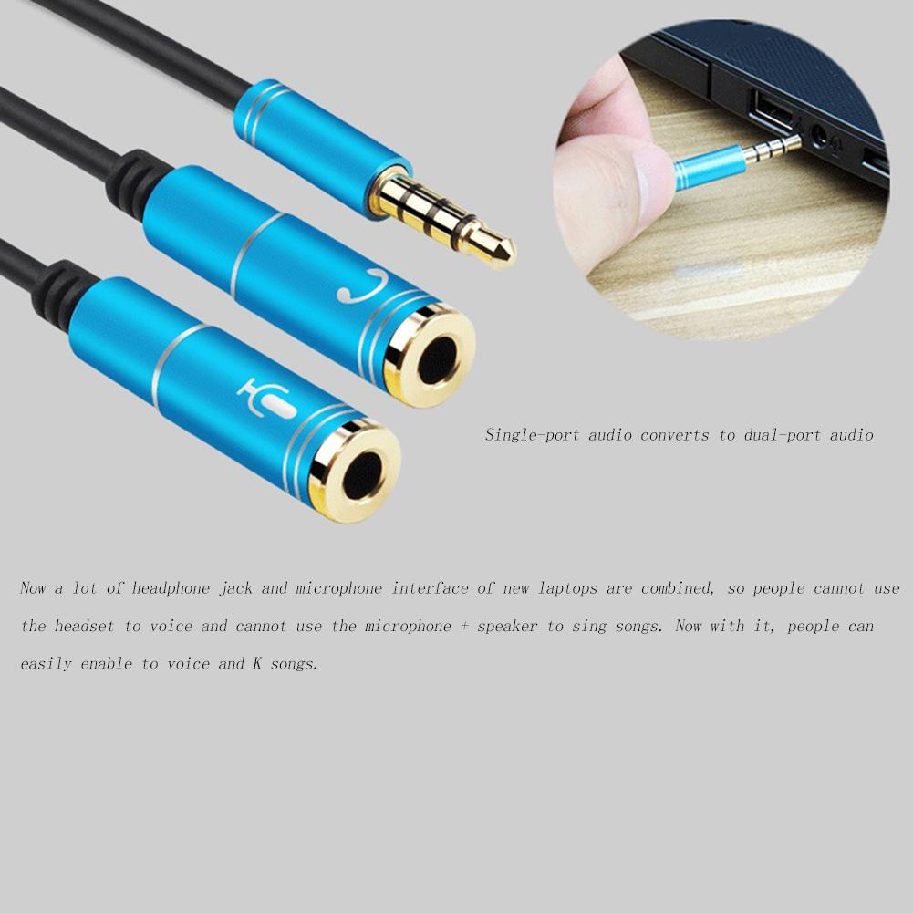 3.5mm Stereo Audio Cable Male To 2 Female Headset Mic TRRS Y Splitter Cable Adapter Mobile Phone Adapters & Converters
