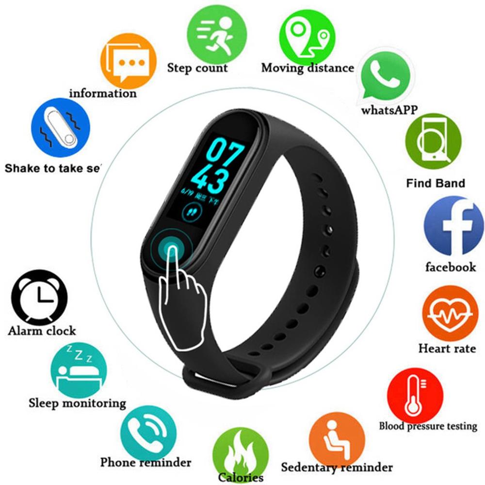 M4 Smart Horloge Hartslag Slaap Monitor Fitness Tracker Horloges Bloeddrukmeter IP67 Waterdichte Sport Slimme Horloge