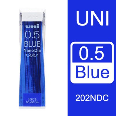 Japan uni nano dia farve 0.5-202 ndc farvet mekanisk blyant fører genopfyldning 0.5mm skriveartikler 202 ndc: Blå