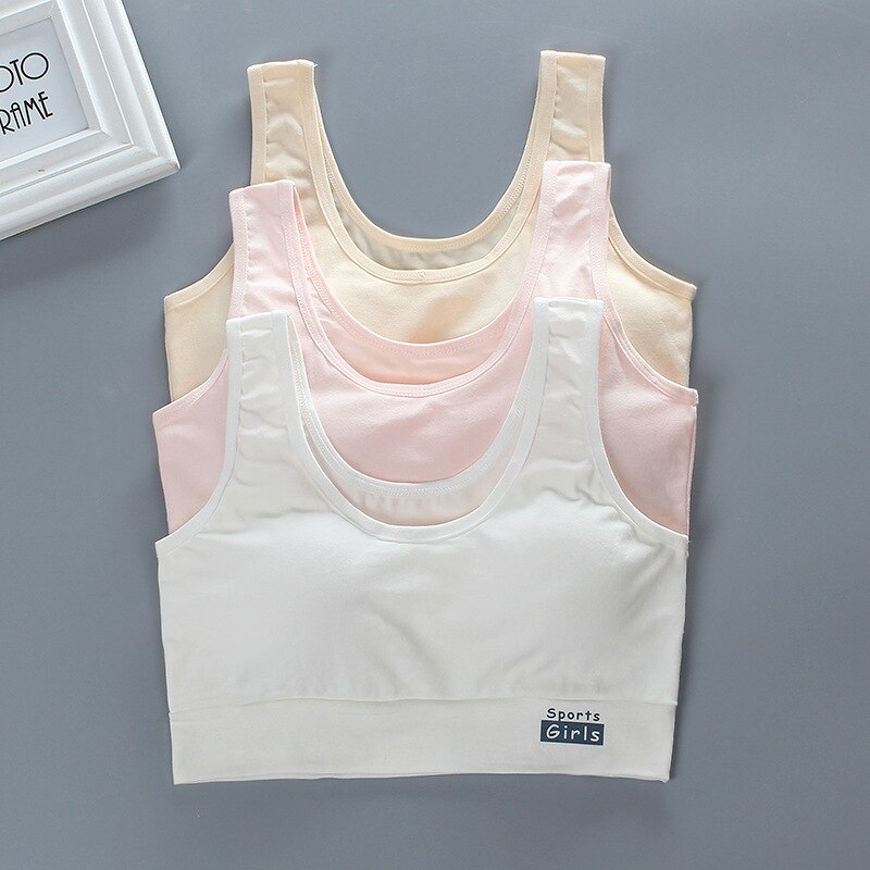 developmental bra vest style girl underwear junior high school students pure cotton sports tube top teen bra