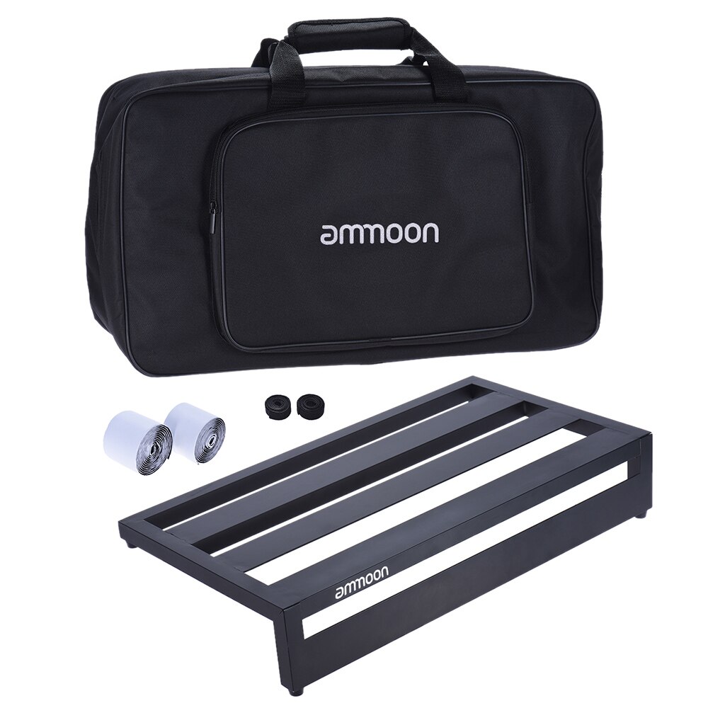 Tablero de Pedal de efecto de guitarra portátil ammoon DB-3, aleación de aluminio pedales con bolsa de transporte, cintas de montaje