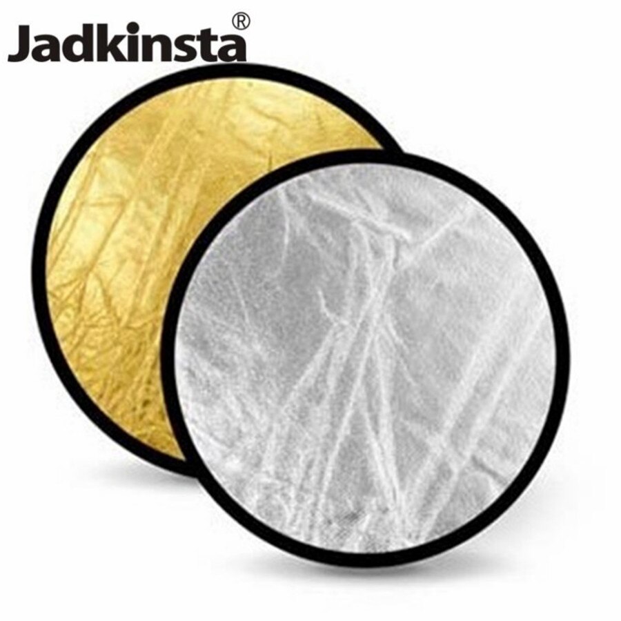 Jadkinsta 110 cm 2in1 Fotografie Reflector met Zilver en Goud in een Disc Opvouwbare Reflector voor Kleur Contrast