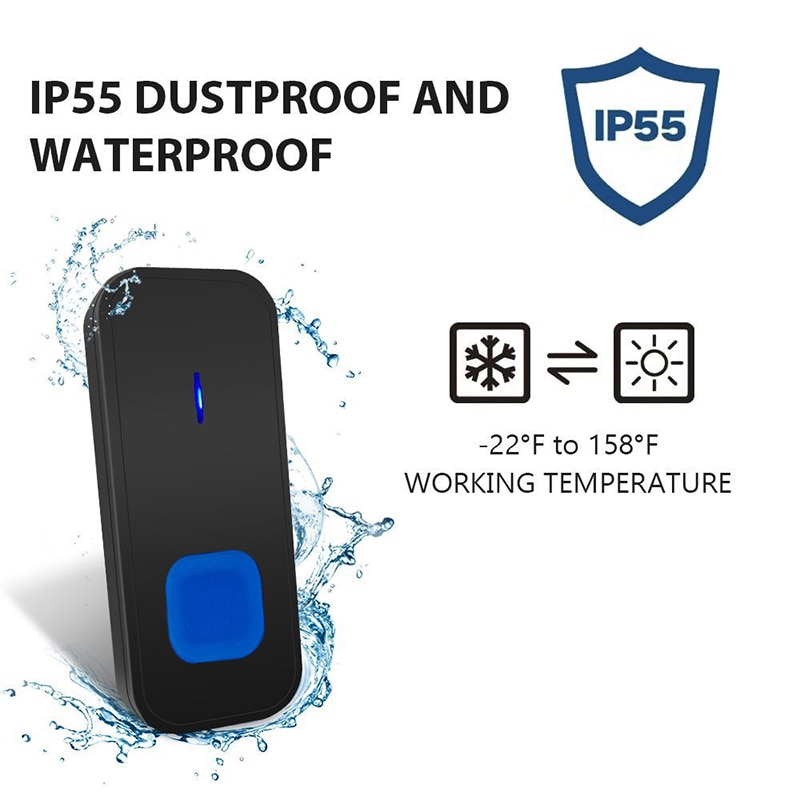 Wireless Doorbell Waterproof Smart Ring 300M Range UK Plug for Home Office Door Bell Chime with Music Smart Doorbell For Home