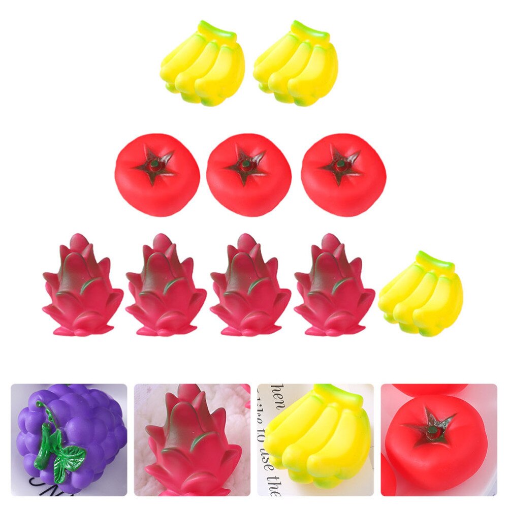 10Pcs Stress Squeeze Voice Speelgoed Gesimuleerde Groenten Fruit Bad (Willekeurige Type)