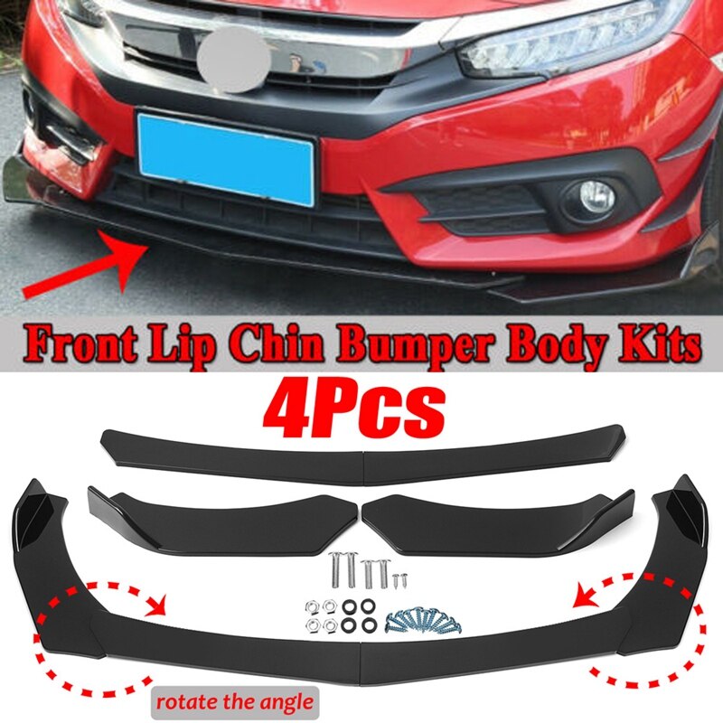 Glanzend Zwart Voorbumper Lip Onder Panel Universele Bumper Schop Lip Spoiler Protector Guard Body Kit Trim: Default Title