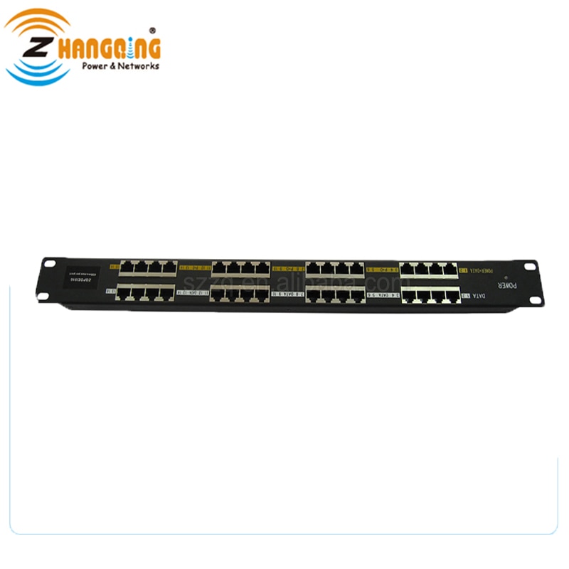 Rack Mount Patch Panel 100 Mbps 16 Port PoE Midspan Passive POE Injector IEEE802.3af/at