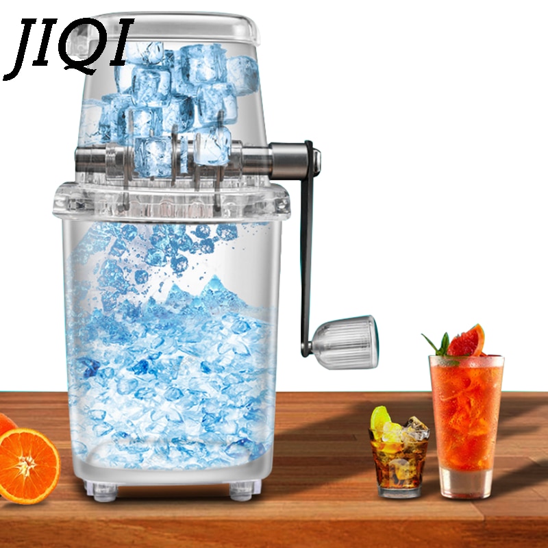 Jiqi isknuser manuel barbermaskine ishakker slushies smoothies knuseværktøj stegt ismaskine gennemsigtig gør-det-selv børn snack