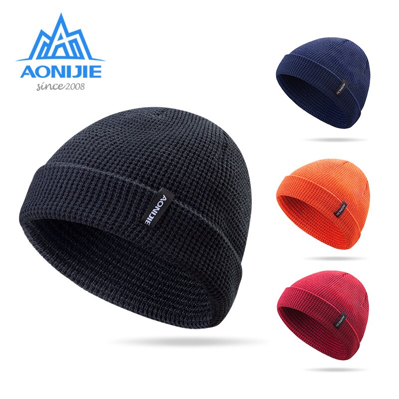 AONIJIE Winter Thermal Sports Slouchy Cuffed Knit Beanie Hat Skull Cap For Running Marathon Travelling Cycling Men Women