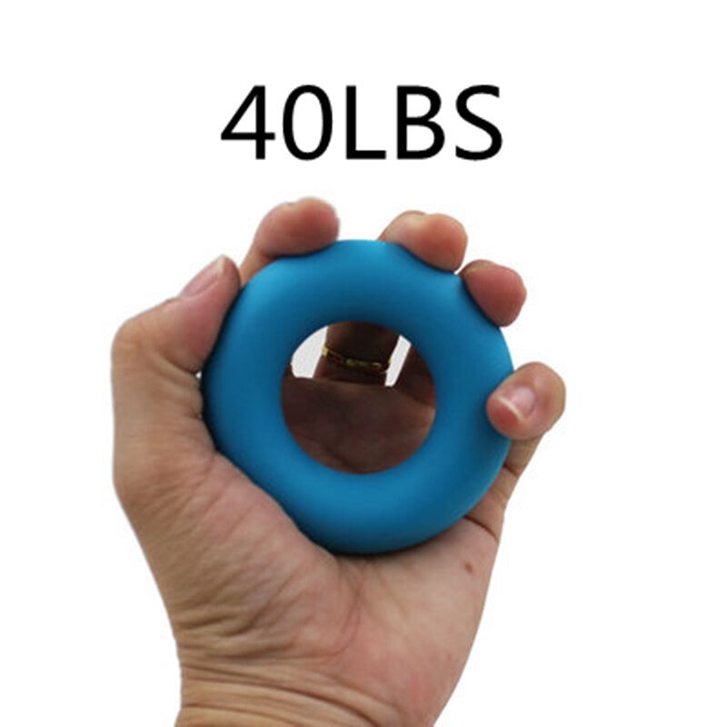 Hög elastisk silikon bärbar handgreppsring handled benexpanderare fingertränare greppstyrka rehabiliteringsstyrka: Blå