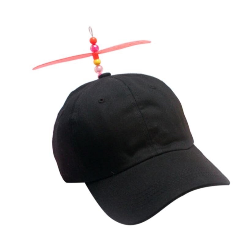 Barn barn bomull helikopter propeller hink keps färg block lapptäcke slända pärlstav sommar solskydd fiskare hatt