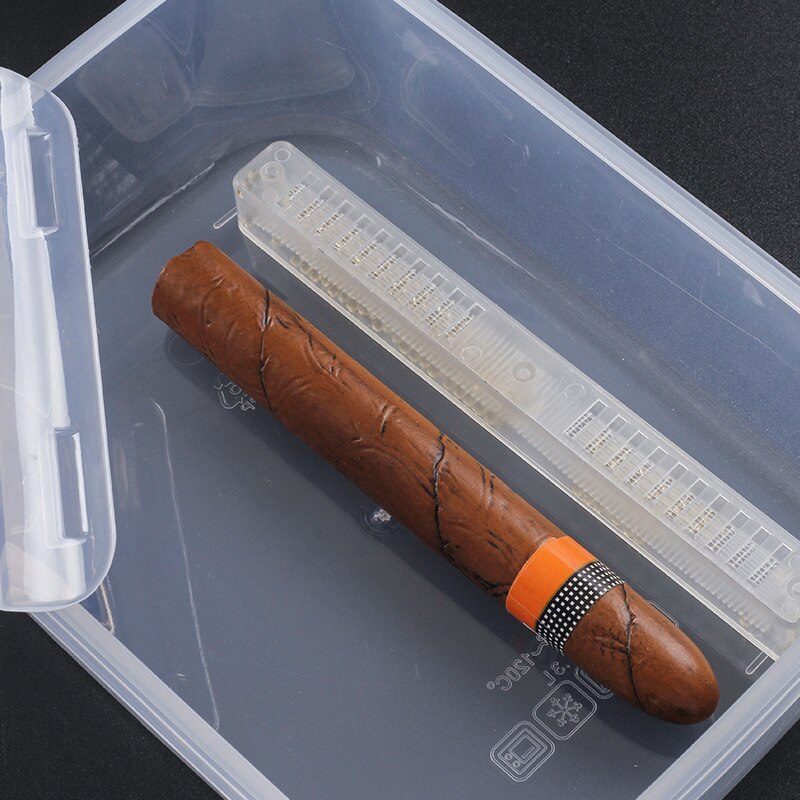 Barattolo trasparente dell'umidificatore della scatola di sigaro dei PP del commestibile per l'igrometro integrato della caramella del tabacco del sigaro con il legno di cedro dell'umidificatore del sigaro