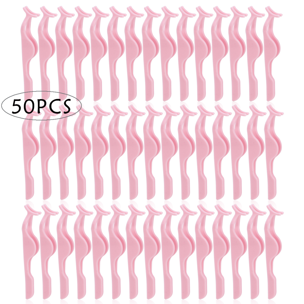 Pinzas de plástico para pestañas postizas, rizador de extensión, pinza aplicadora, eliminador de pestañas, 30/50 unidades: Gris claro