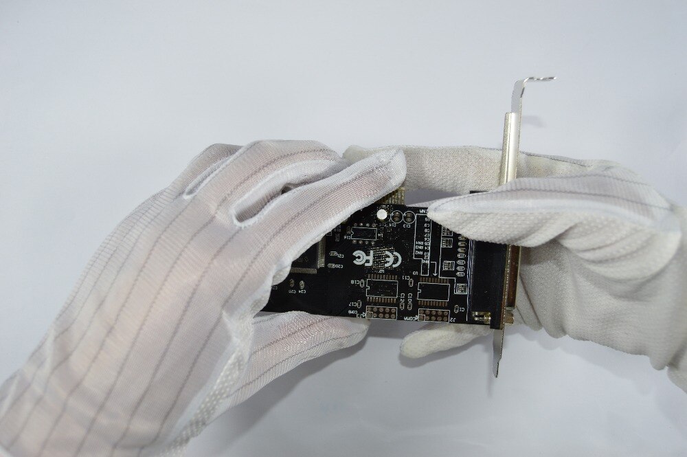 5 pairs antislip wit kleur volledige vinger Anti statische handschoenen Esd werkhandschoenen past voor elektronische testen Computer reparatie werk