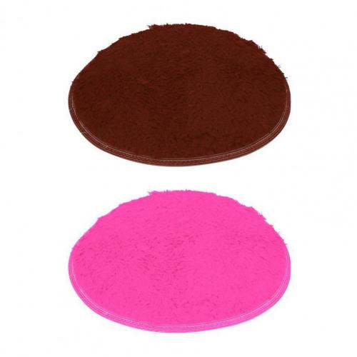 40Cm Duurzaam Ronde Zachte Koralen Fleece Badmatten Badkamer Slaapkamer Keuken Antislip Vloermat Wateropname Tapijt thuis Deurmat: Rose Red