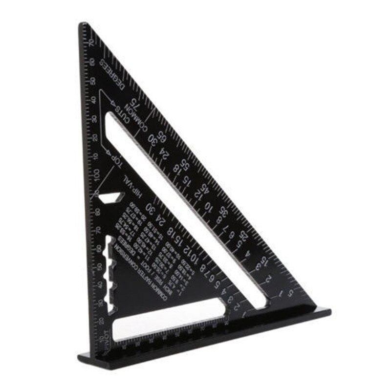 Onnfang-Regla de medición de ángulo Triangular de aleación de aluminio métrica de 7/12 pulgadas, transportador de ángulo de triángulo cuadrado rápido para carpintería