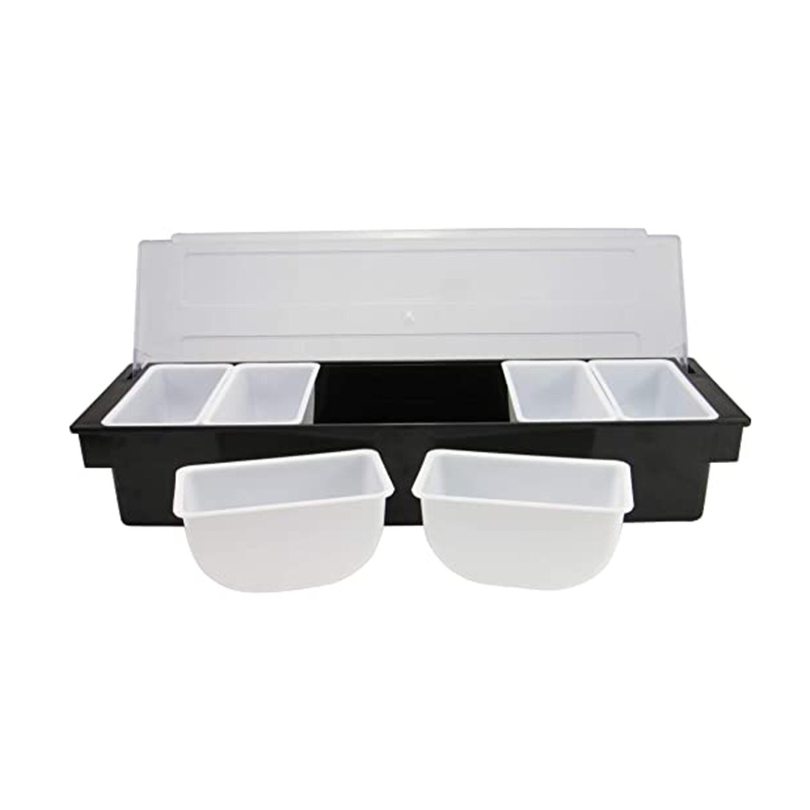 Kitchen 6 Compartment Seasoning Case Bar Condiment Box Holder Bar Drinks Fruit Garnish Cocktail Decorative Box Party Fruit Box